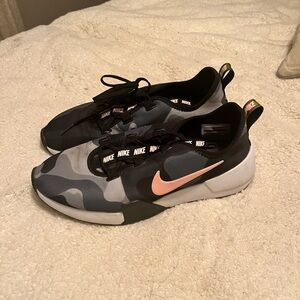 Nike Black Sneakers with Pink Accents